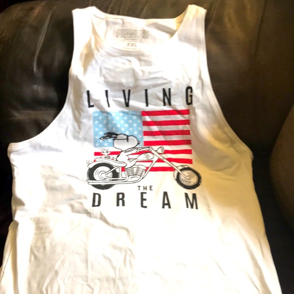 Teen’s Peanuts tank top with Snoopy & Woodstock on a motorcycle - Picture 1 of 4